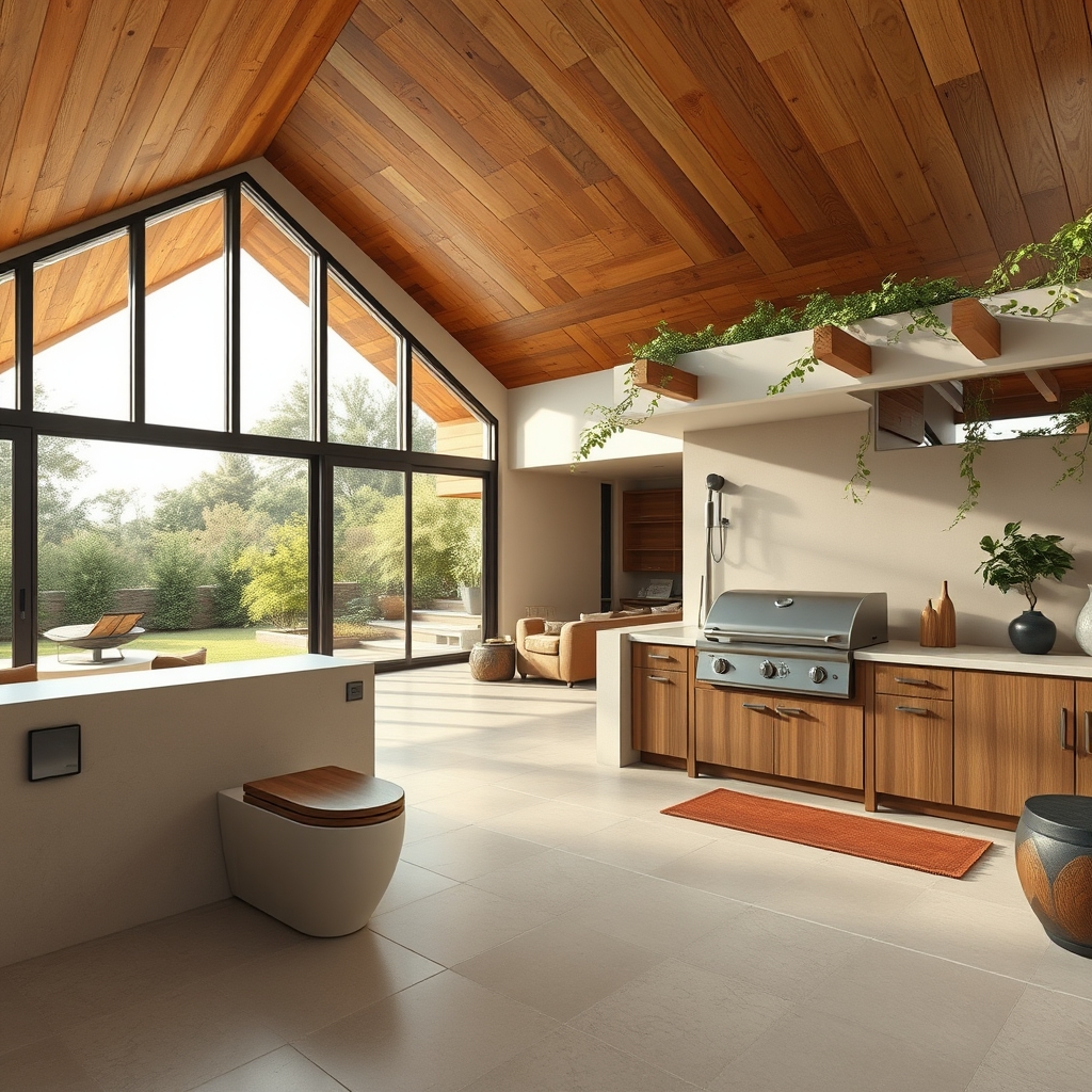 The Modern Home as a Sanctuary of Effortless Integration: How Smart Bidets, Wooden Ceilings, and Outdoor Kitchens Craft a Seamless Lifestyle