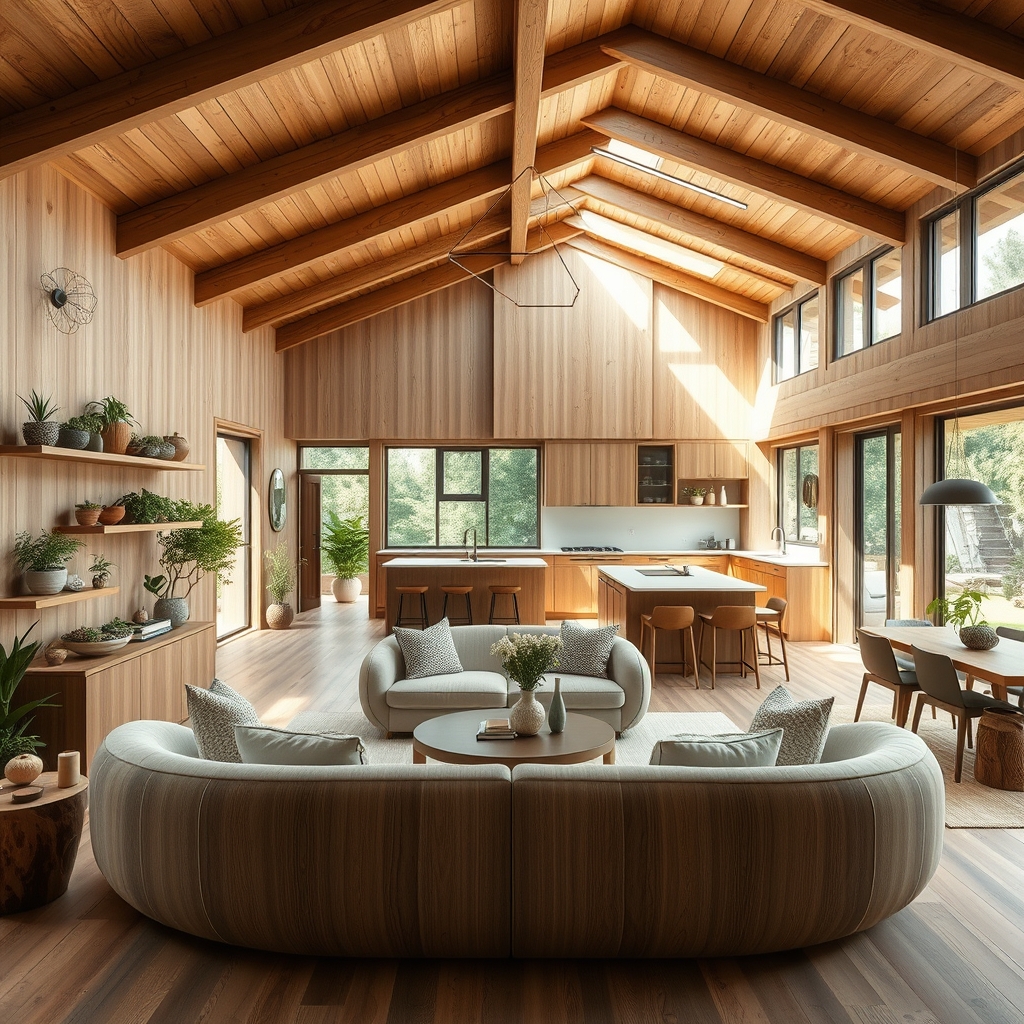 The Modern Home as a Sanctuary of Fluid Continuity: How Mixed Wood Tones, Curved Furniture, and Biophilic Design Craft a Living Space That Breathes With Nature