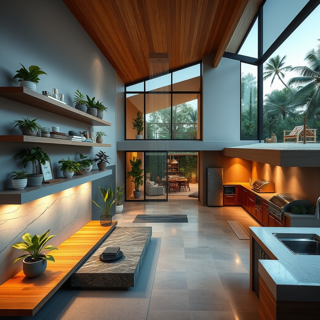 The Modern Home as a Sanctuary of Fluid Luxury: How Floating Shelves, Spa Bathrooms, and Outdoor Kitchens Craft a Seamless Living Experience