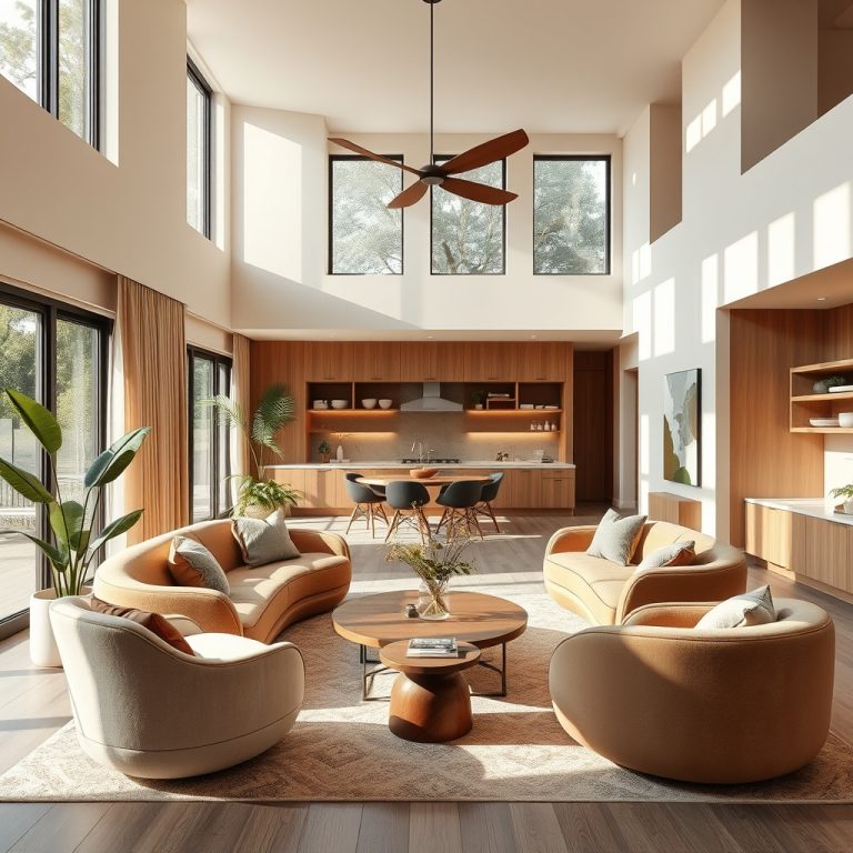 The Modern Home as a Sanctuary of Fluid Continuity: How Earthy Palettes, Curved Furniture, and Smart Innovation Craft a Living Space That Adapts and Endures