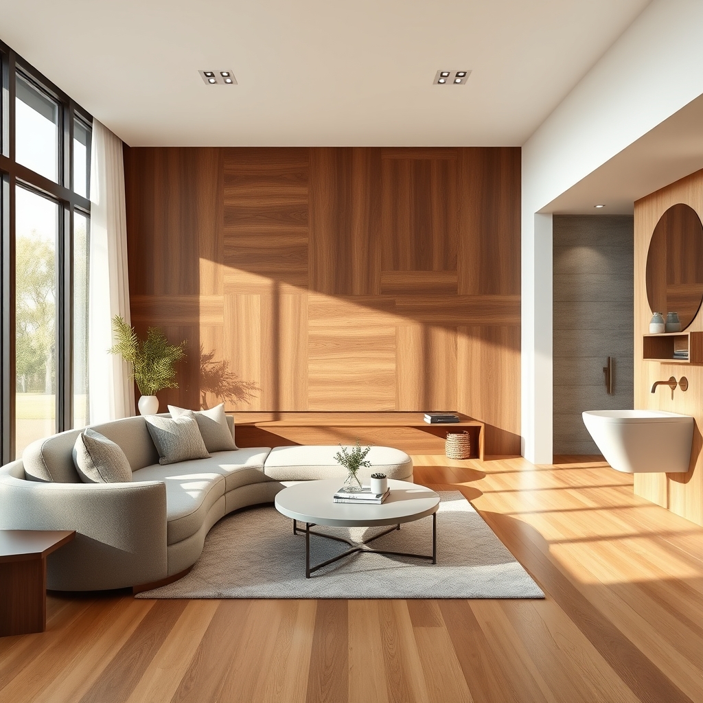 The Modern Home as a Sanctuary of Fluid Continuity: How Mixed Wood Tones, Curved Furniture, and Smart Bidets Craft a Living Space That Adapts and Endures