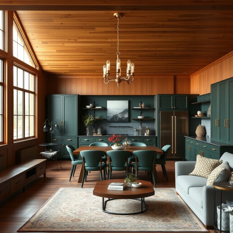 The Modern Home as a Sanctuary of Fluid Depth: How Colour Drenching, Aged Metals, and Wooden Ceilings Craft a Living Space That Feels Infinite