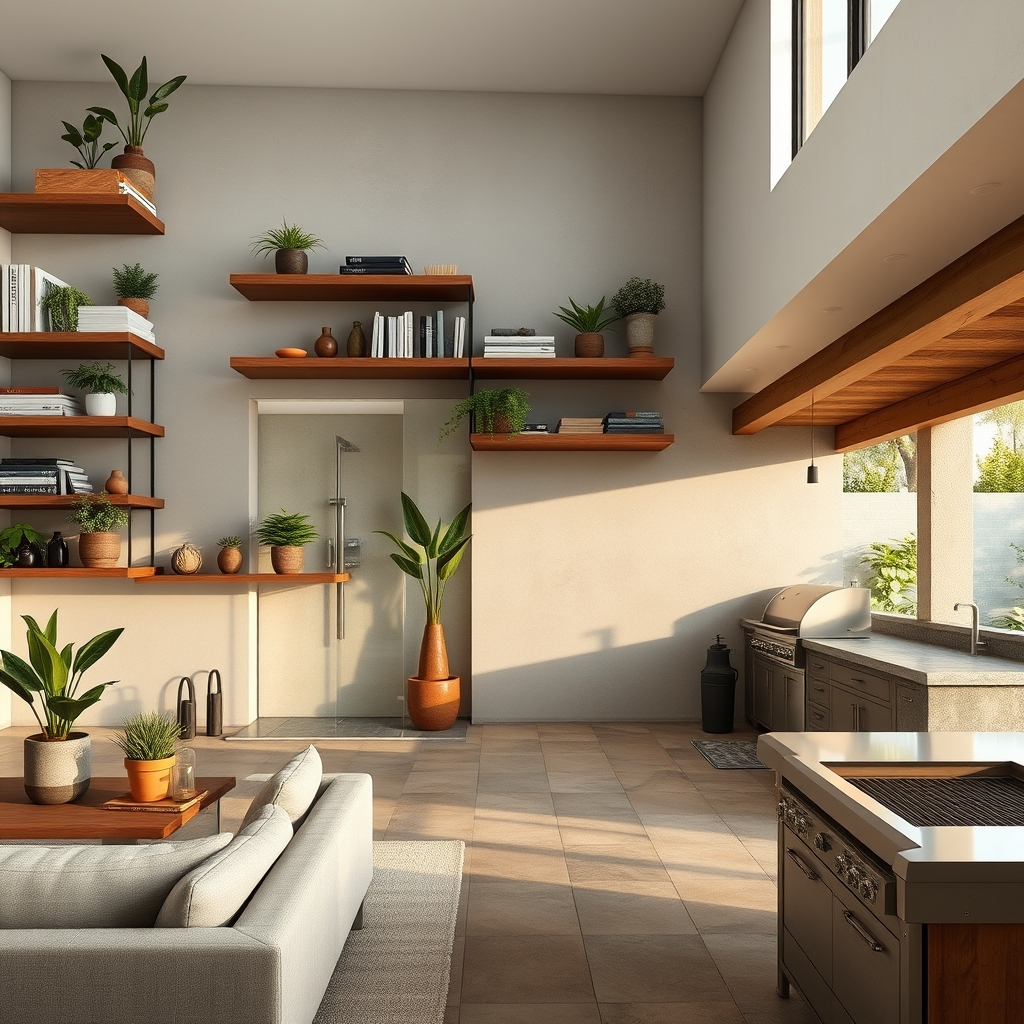 The Modern Home as a Sanctuary of Fluid Luxury: How Floating Shelves, Spa Bathrooms, and Outdoor Kitchens Craft a Seamless Living Experience
